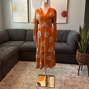 Old Navy, size small, orange floral dress